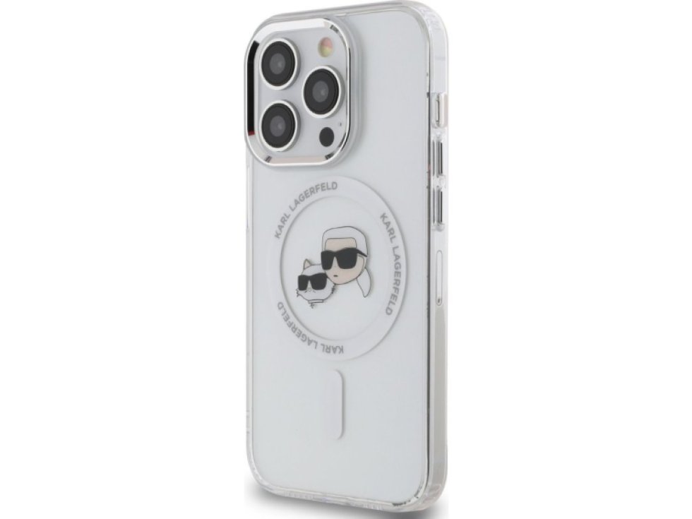 Ochranný kryt na iPhone 15 Pro MAX - Karl Lagerfeld, IML K&CH Heads MagSafe Transparent KLHMP15XHLSKCH