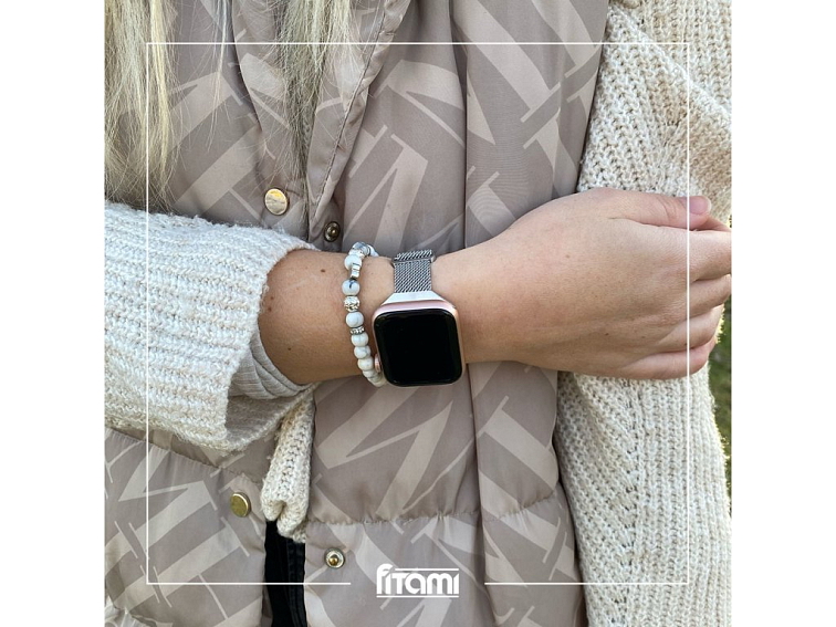 Elegantní dámský řemínek pro Apple Watch v milánském stylu - Stříbrný