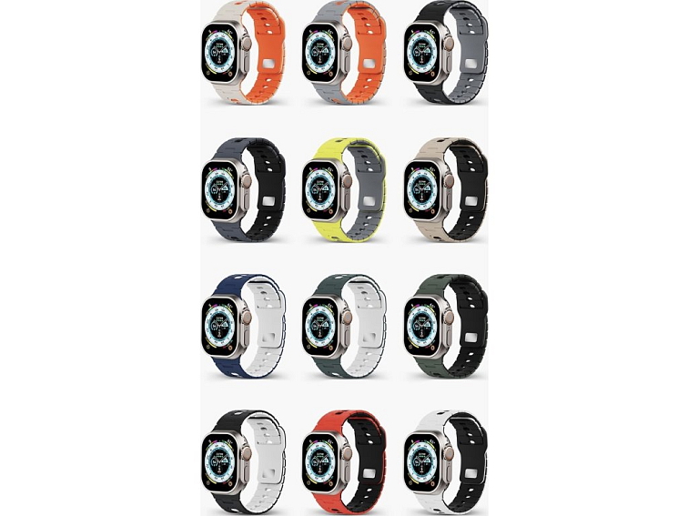 Perforovaný dvojbarevný řemínek pro Apple Watch 42/44/45/46/49mm