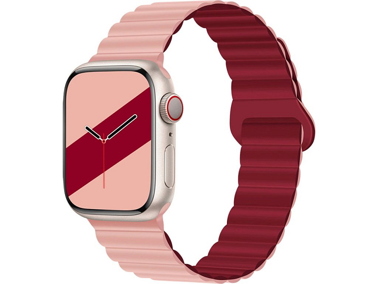 Stylový řemínek s magnetem pro Apple Watch - Pink Red