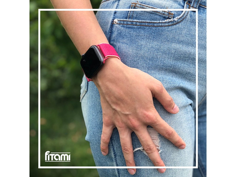 Nylonový řemínek na Apple Watch - Granátové jablko