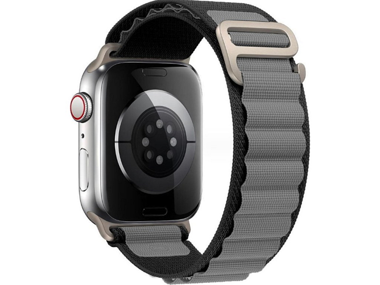 Nylonový řemínek alpský tah na Apple Watch - Black Grey