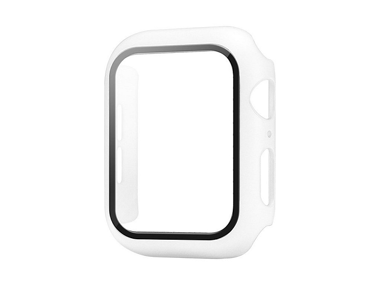 Ochranné pouzdro s tvrzeným sklem pro Apple Watch - Bílé
