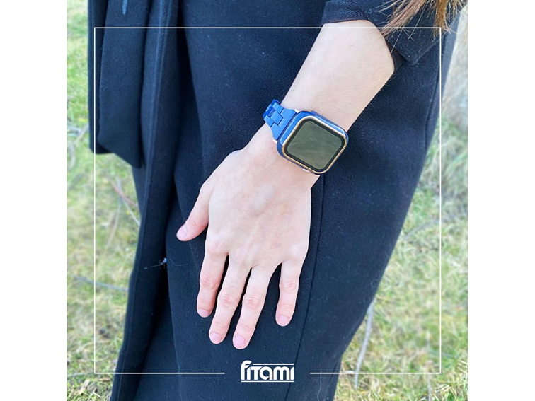 Elegantní řemínek s pouzdrem pro Apple Watch - Modrý