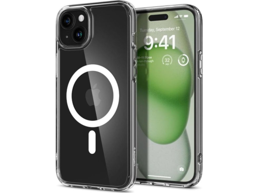 Ochranný kryt na iPhone 15 PLUS - Spigen, Ultra Hybrid MagSafe White