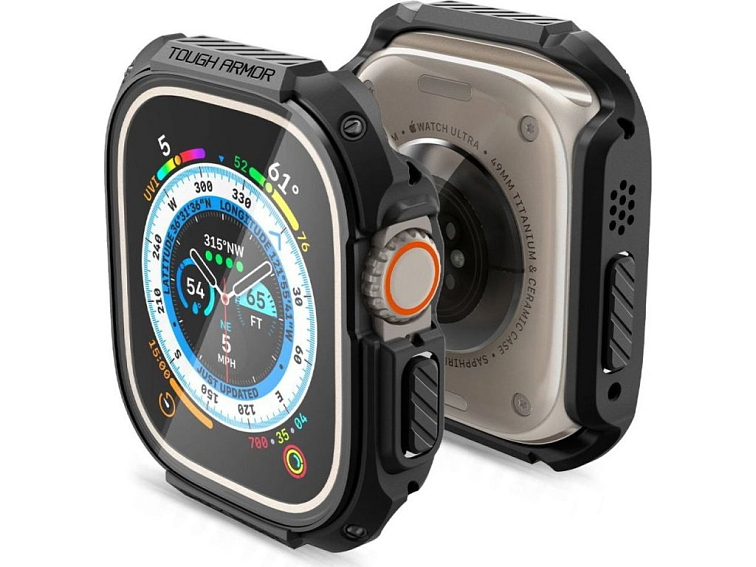 Pouzdro / kryt pro Apple Watch 49mm - Spigen, Tough Armor Black