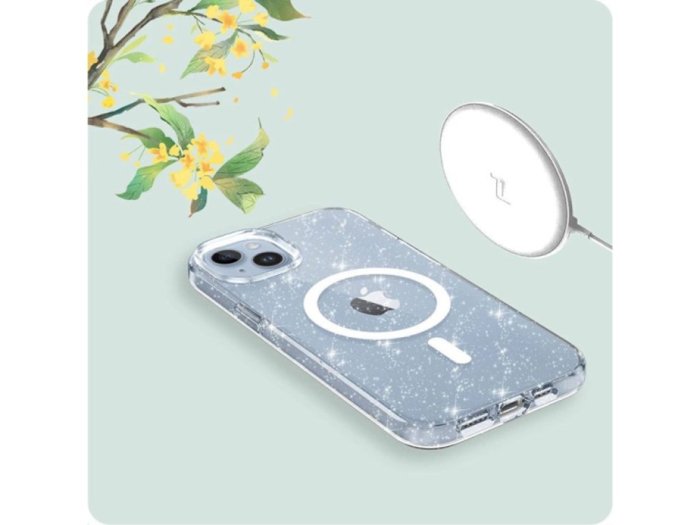 Ochranný kryt na iPhone 15 - Tech-Protect, FlexAir Hybrid MagSafe Glitter