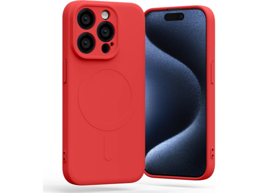 Ochranný kryt na iPhone 14 - Mercury, SemiSilicon MagSafe Red