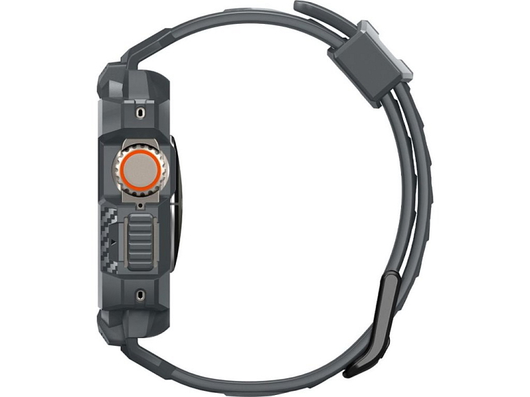 Řemínek s krytem pro Apple Watch 49mm - Spigen, Rugged Armor Pro Gray