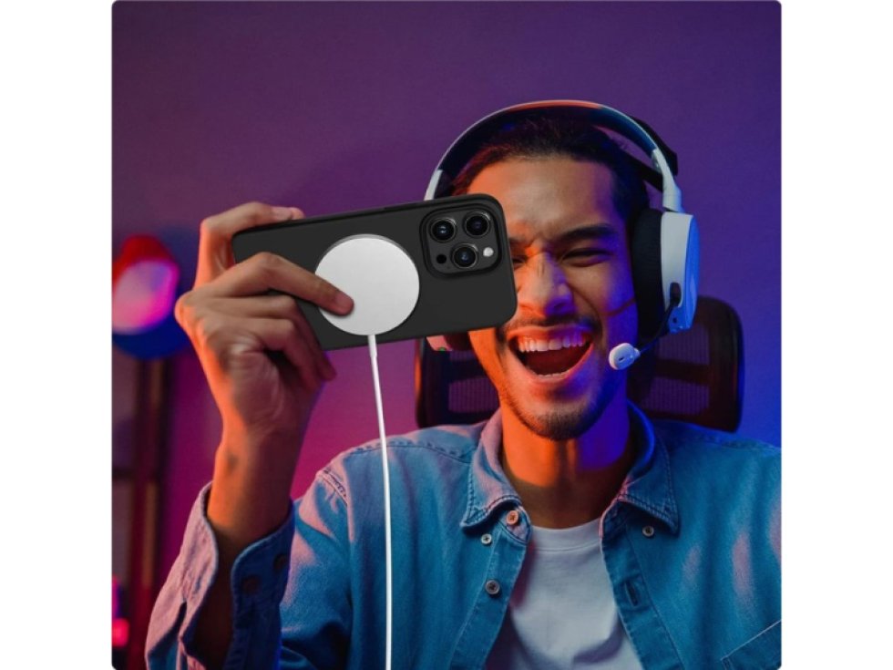 Ochranný kryt na iPhone 15 - Tech-Protect, Silicone MagSafe Black