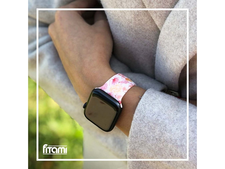 Řemínek s potiskem pro Apple Watch - Kytičkový