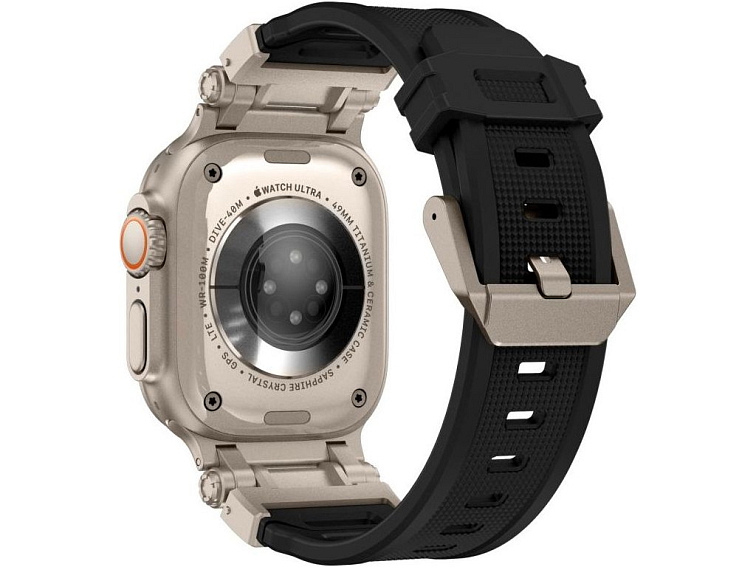 Řemínek na Apple Watch 44mm / 45mm / 46mm / 49mm - Tech-Protect, Delta Pro Black/Titanium