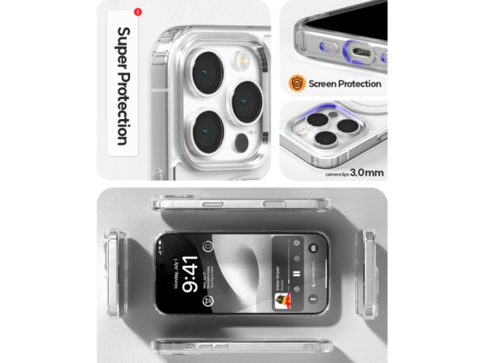 Ochranný kryt na iPhone 16 - Mercury, JelHard MagSafe Transparent