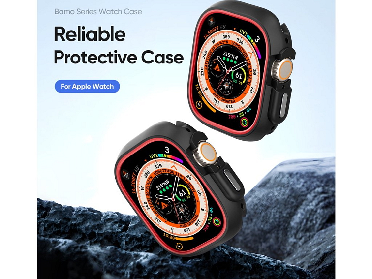 Ochranný kryt na Apple Watch 49mm - DuxDucis, Bamo Black/Red