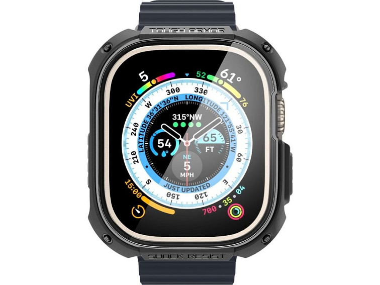 Pouzdro / kryt pro Apple Watch 49mm - Spigen, Tough Armor Black