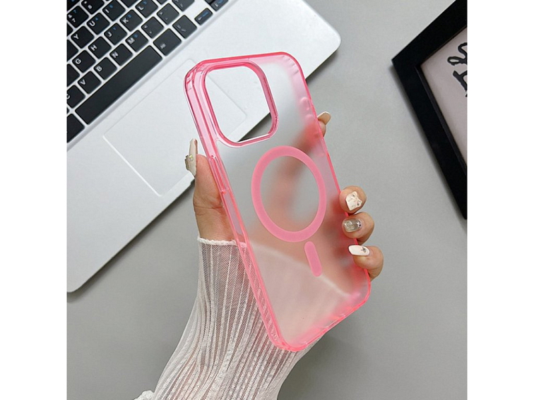 Magsafe průhledně růžový kryt pro iPhone 16