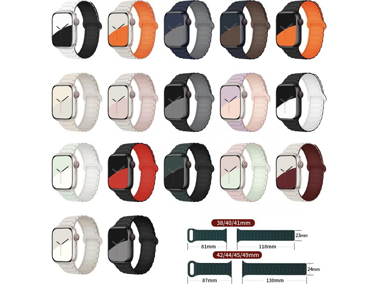 Dvojbarevný magnetický řemínek pro Apple Watch 42/44/45/46/49mm