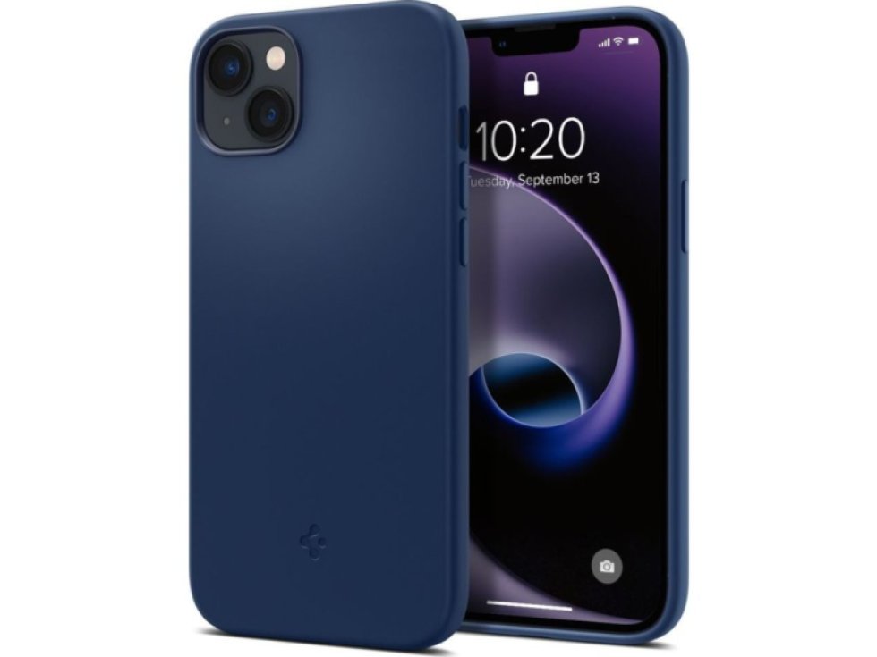 Ochranný kryt pro iPhone 14 PLUS - Spigen, Silicone Fit MagSafe Navy Blue