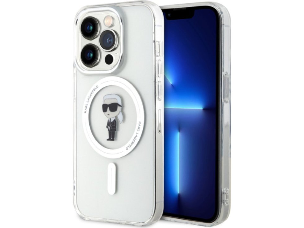 Ochranný kryt na iPhone 15 Pro - Karl Lagerfeld, IML Ikonik MagSafe Transparent KLHMP15LHFCKNOT