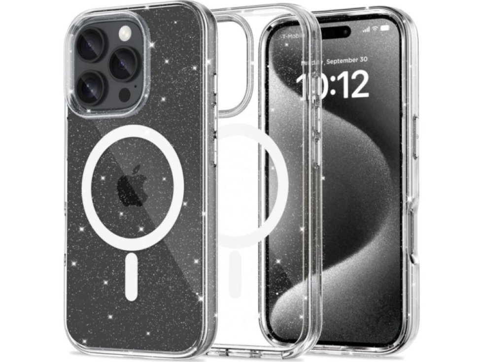 Ochranný kryt na iPhone 16 Pro - Tech-Protect, Flexair Hybrid MagSafe Glitter
