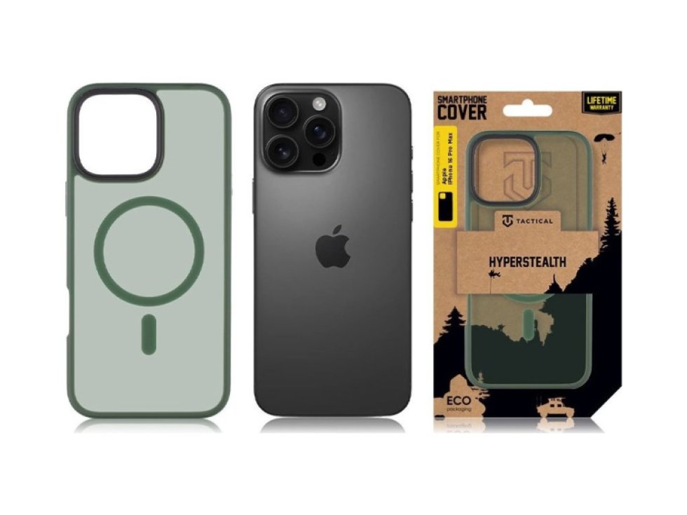 Ochranný kryt na iPhone 16 Pro MAX - Tactical, MagForce Hyperstealth Forest Green