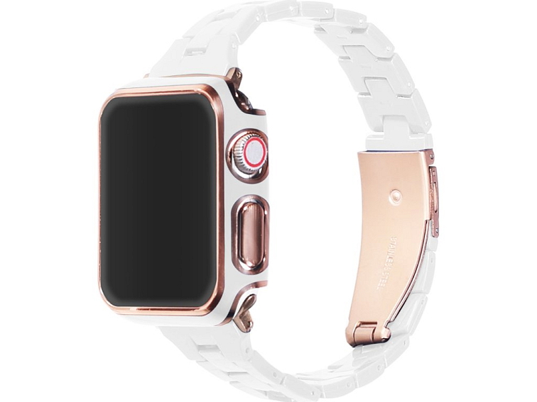 Elegantní řemínek s pouzdrem pro Apple Watch - Bílý
