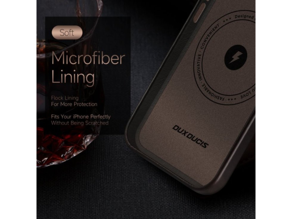 Kožený kryt na iPhone 13 Pro MAX - DuxDucis, Naples with MagSafe Coffee