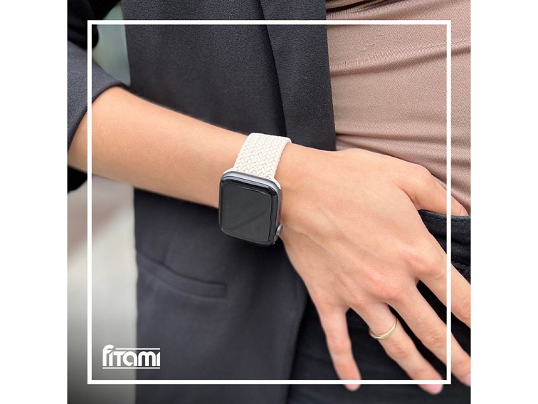 Pletený navlékací řemínek pro Apple Watch - Béžový