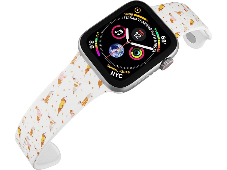 Apple watch černý řemínek Jezevčíci ve svetru