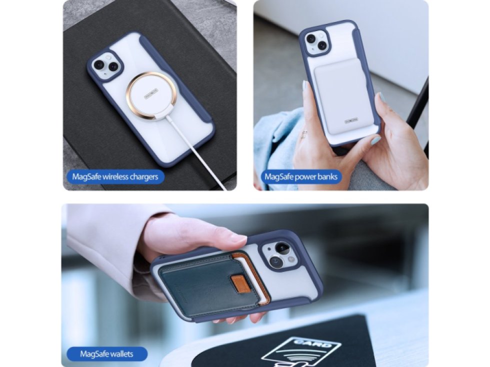 Ochranné pouzdro na iPhone 15 PLUS - DuxDucis, SkinX Pro with MagSafe Blue