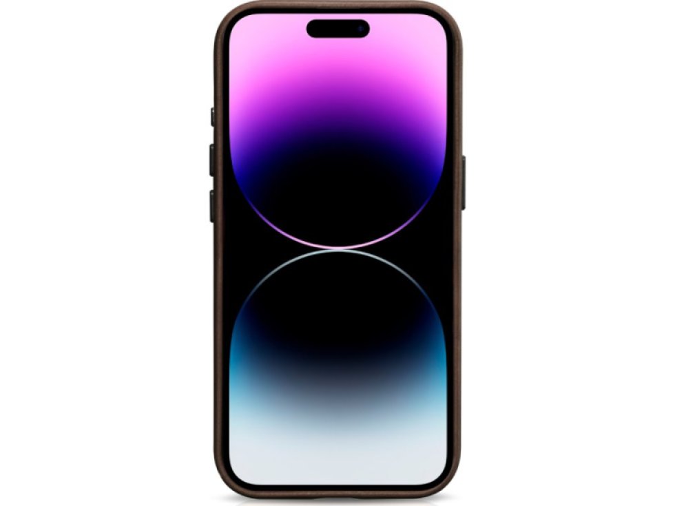 Kožený obal na iPhone 15 Pro - iCarer, OilWax MagSafe Brown WMI15230602-BN