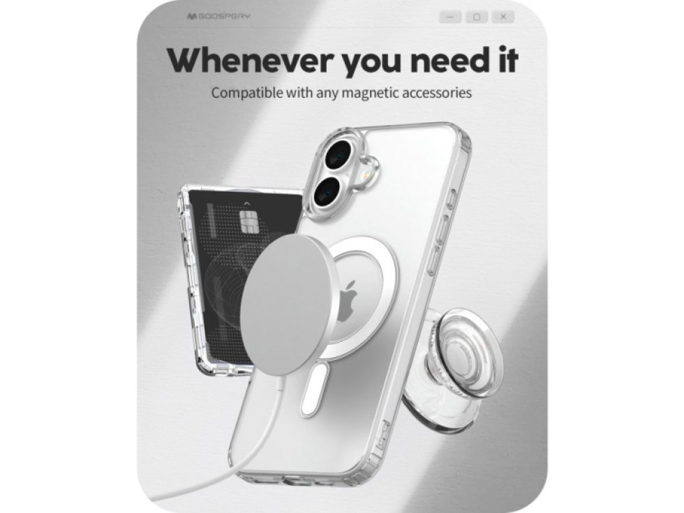 Ochranný kryt na iPhone 16 PLUS - Mercury, JelHard MagSafe Transparent