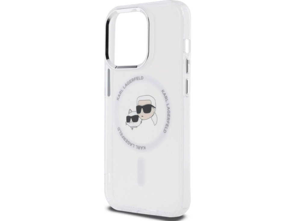 Ochranný kryt na iPhone 15 Pro MAX - Karl Lagerfeld, IML K&CH Heads MagSafe Transparent KLHMP15XHLSKCH