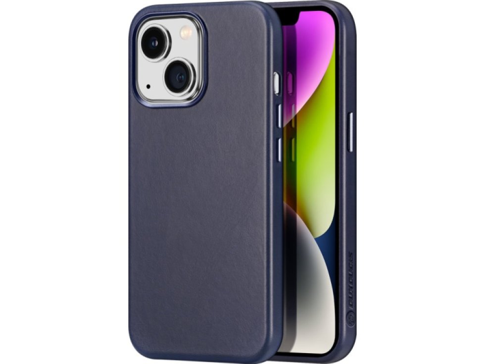Kožený kryt na iPhone 14 - DuxDucis, Naples with MagSafe Blue