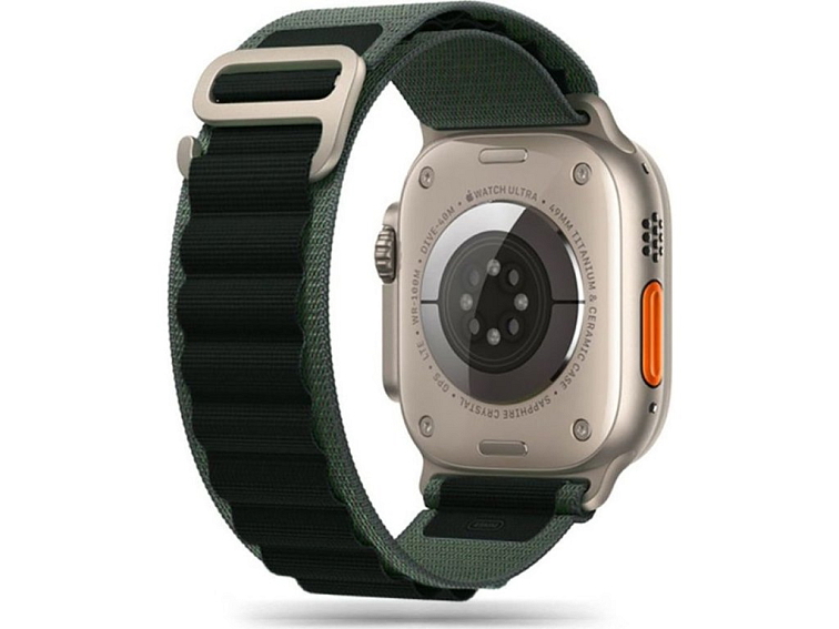 Řemínek pro Apple Watch 44mm / 45mm / 46mm / 49mm - Tech-Protect, Nylon Pro Black/Green