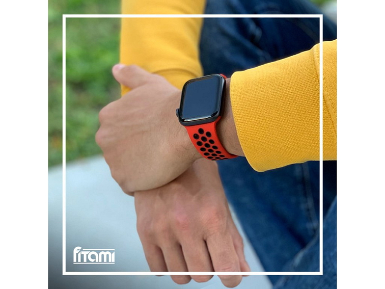 Sportovní řemínek na Apple Watch - Červeno-černý