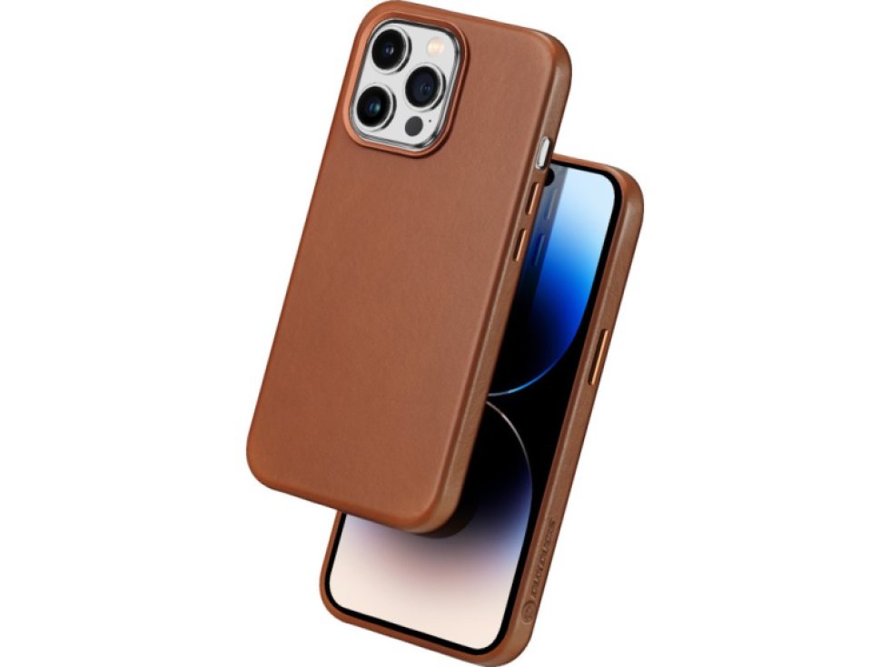 Kožený kryt na iPhone 14 Pro MAX - DuxDucis, Naples with MagSafe Brown