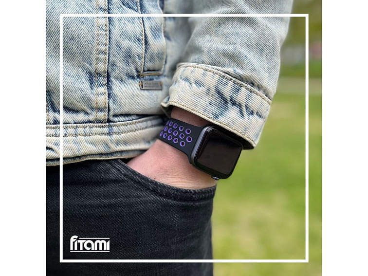 Sportovní řemínek na Apple Watch - Černo-fialový