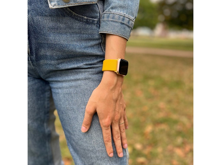Nastavitelný nylonový řemínek na Apple Watch - Žlutý