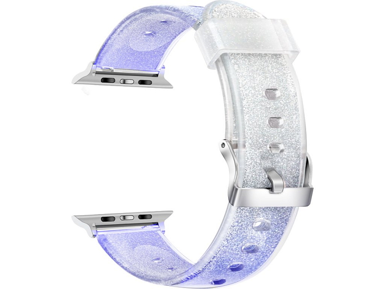 Průhledný třpytivý řemínek pro Apple Watch 42/44/45/46/49mm