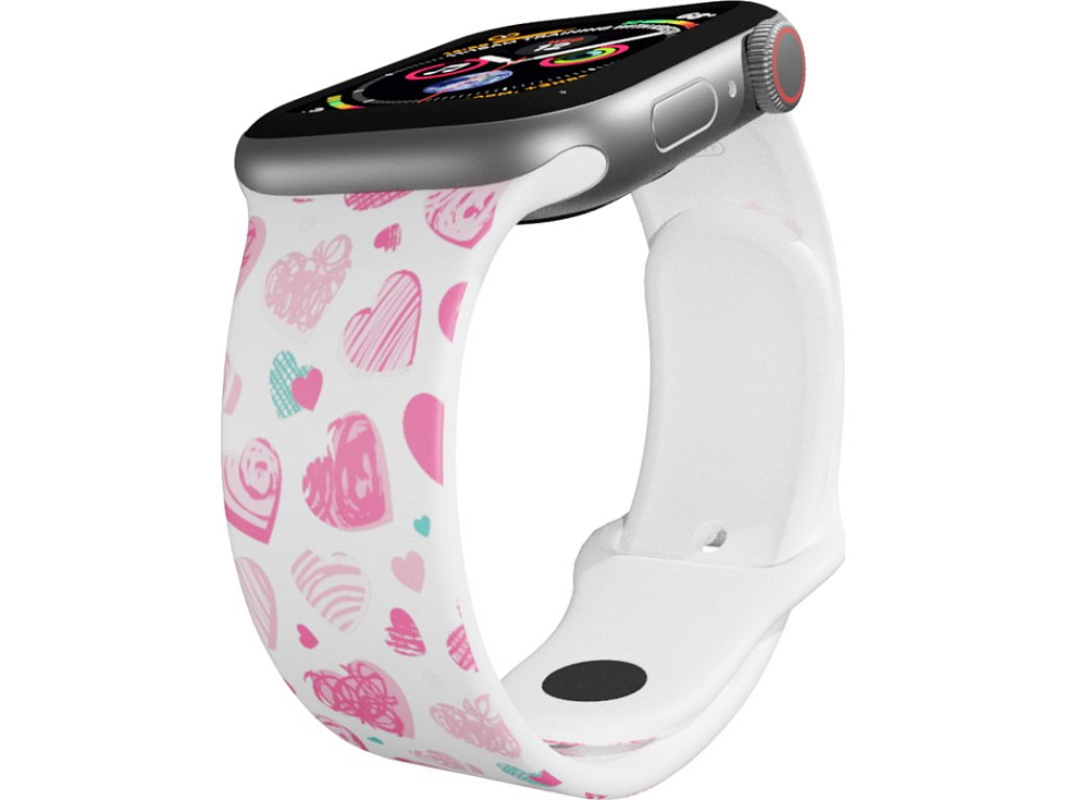 Apple watch řemínek Růžová a modrá srdíčka