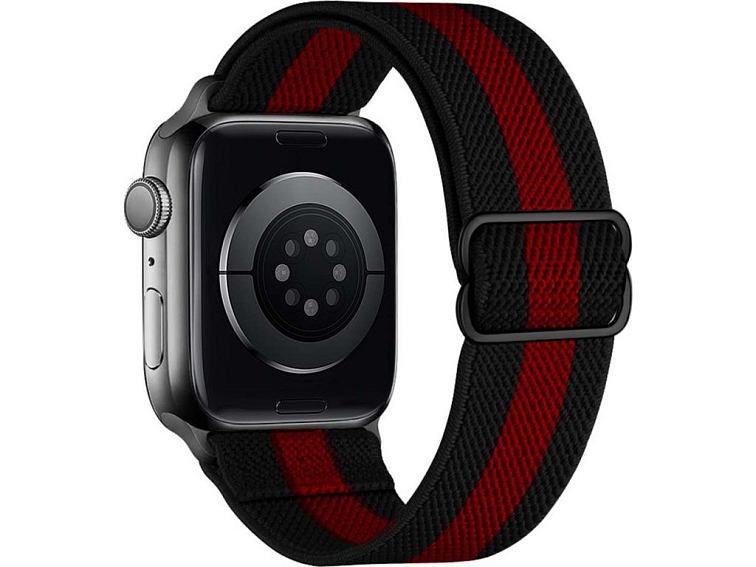 Nastavitelný nylonový řemínek na Apple Watch - Černo-červený
