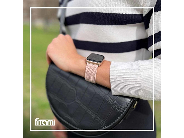 Pletený navlékací řemínek pro Apple Watch - Pink Sand