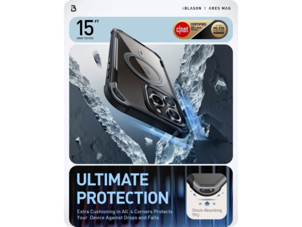 Ochranný kryt na iPhone 15 Pro MAX - Supcase, Ares MagSafe Black