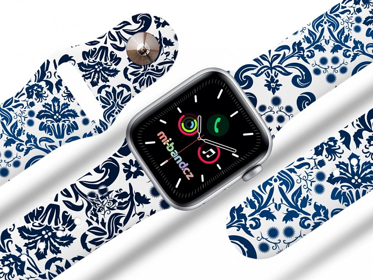 Apple watch řemínek Modré květiny