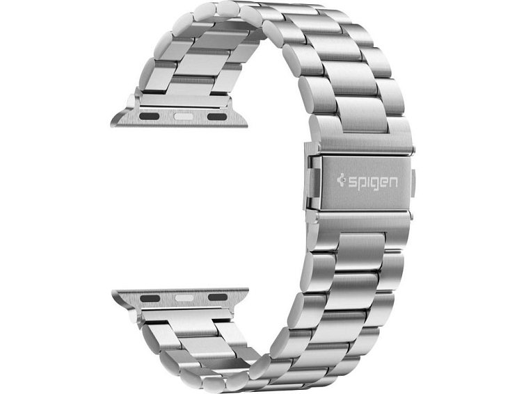 Kovový řemínek pro Apple Watch 44mm / 45mm / 46mm / 49mm - Spigen, Modern Fit Silver 062MP25404