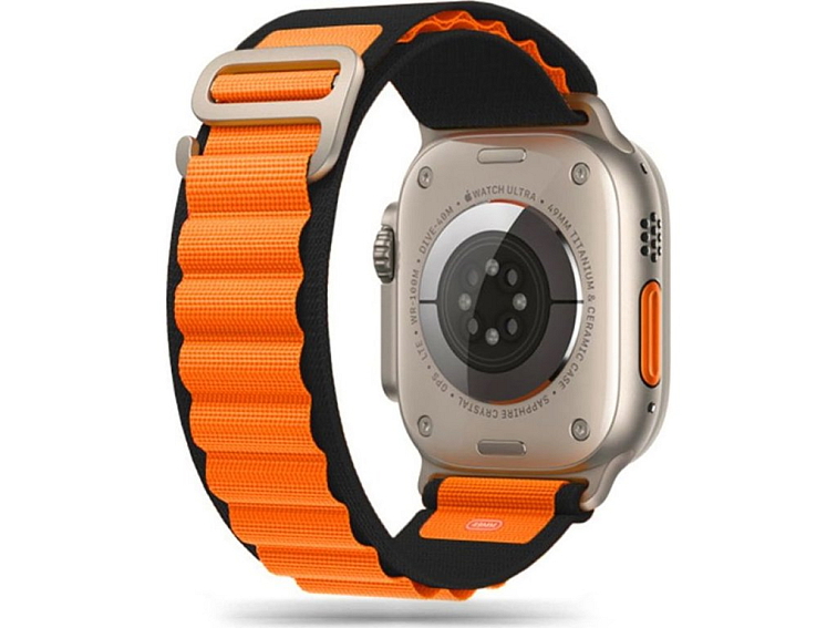 Řemínek pro Apple Watch 44mm / 45mm / 46mm / 49mm - Tech-Protect, Nylon Pro Black/Orange