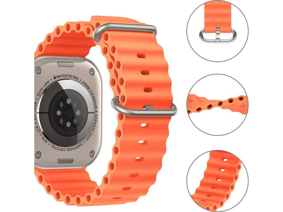 Řemínek pro Apple Watch 44mm / 45mm / 46mm / 49mm - Tech-Protect, Iconband Pro Orange