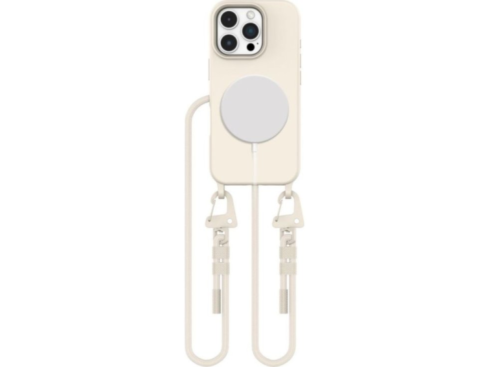 Kryt se šňůrkou na iPhone 16 Pro MAX - Tech-Protect, Magnecklace MagSafe Cosmic Latte