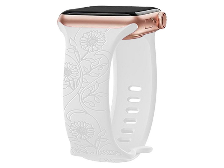 Řemínek gravírované květiny pro Apple Watch 38/40/41/42(S10)mm
